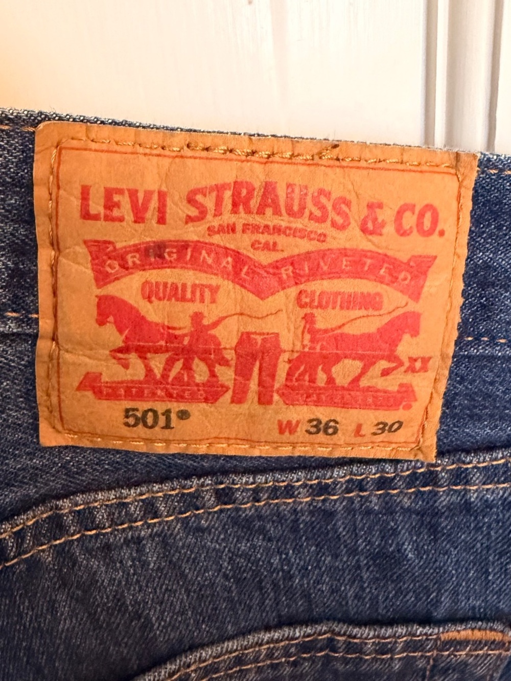 Levi's 501 Original Fit Jeans 36x30 Dark Wash Button Fly Straight Leg